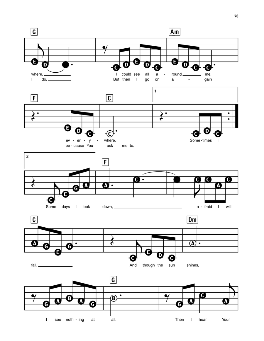 Up To The Mountain (MLK Song) Electronic Keyboard scores gallery preview page 2