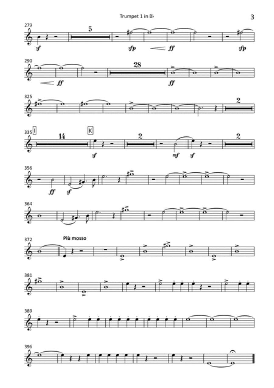 Ruslan and Lyudmila Overture - transposed trumpet parts (1-2) Trumpet Solo scores gallery preview page 3