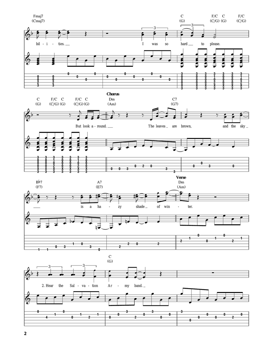 A Hazy Shade Of Winter Acoustic Guitar scores gallery preview page 2
