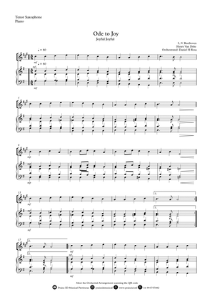 Ode to Joy - Joyful Joyful - Easy Tenor Saxophone and Piano