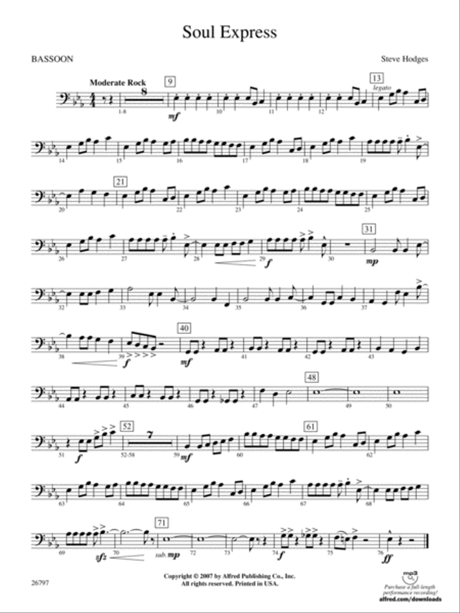 Soul Express: Bassoon Concert Band scores gallery preview page 1