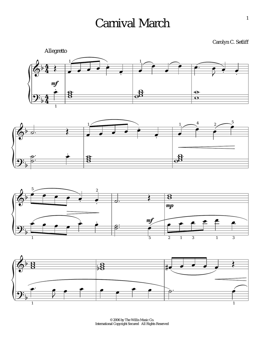 Carnival March Piano Method scores gallery preview page 1