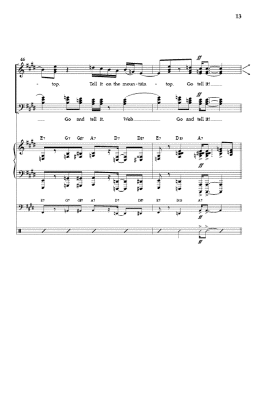 Go Tell It On the Mountain (SATB) 4-Part scores gallery preview page 12