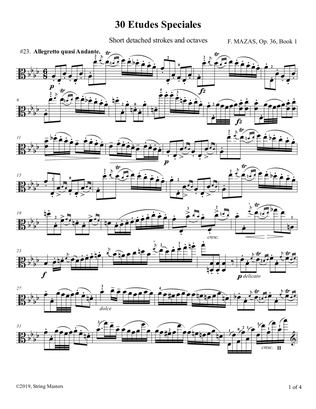 Mazas, Etudes for Viola Op 36, Book 1, No.23