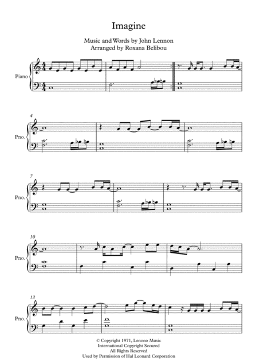 Imagine Easy Piano scores gallery preview page 1