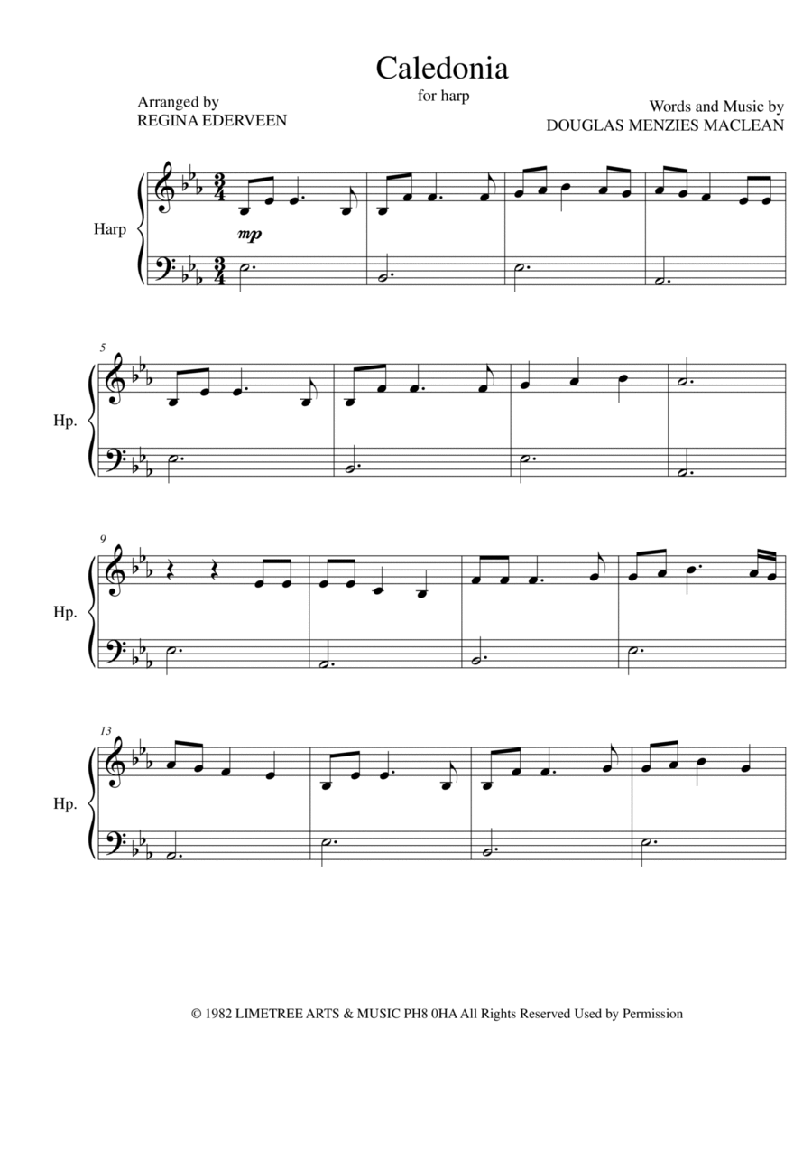 Caledonia Celtic Harp scores gallery preview page 1