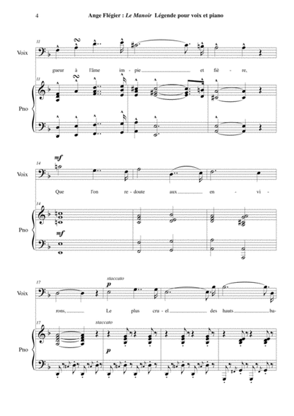 Ange Flégier: Le Manoir for baritone voice and piano