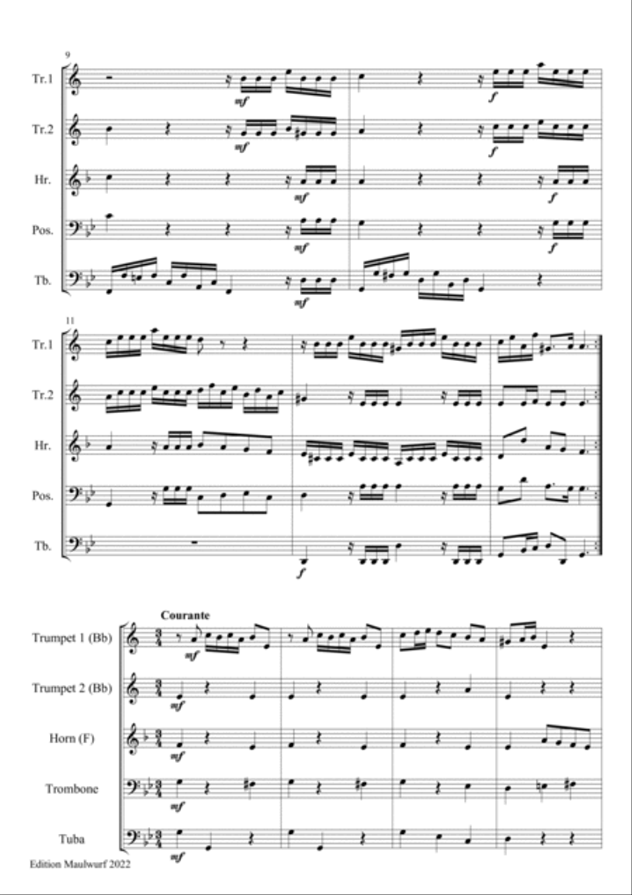 Allemande and Courante Allemande and Courante Brass Quintet scores gallery preview page 4