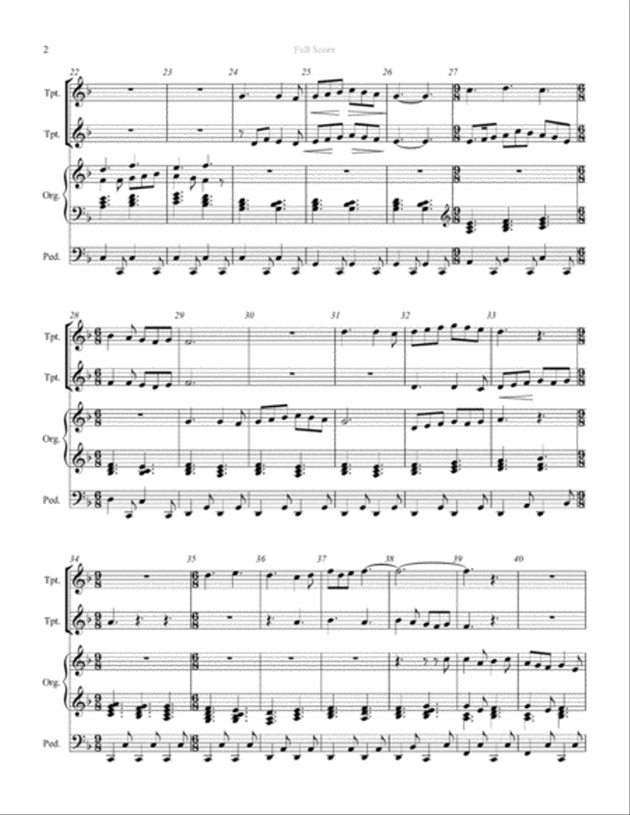 The Sussex Carol (On Christmas Night All Christians Sing) - Two Trumpets and Organ image number null