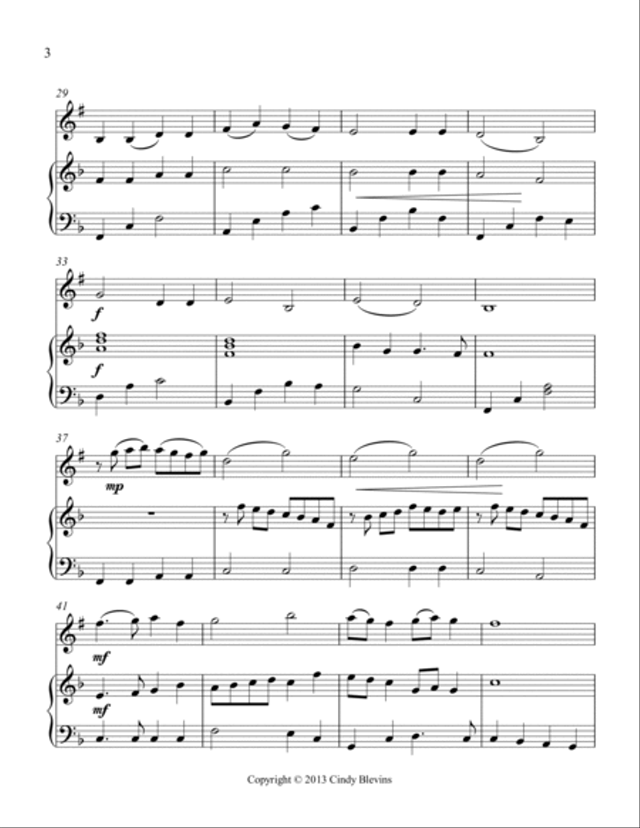 Holy, Holy, Holy! Lord God Almighty, for Harp and Clarinet Clarinet scores gallery preview page 4