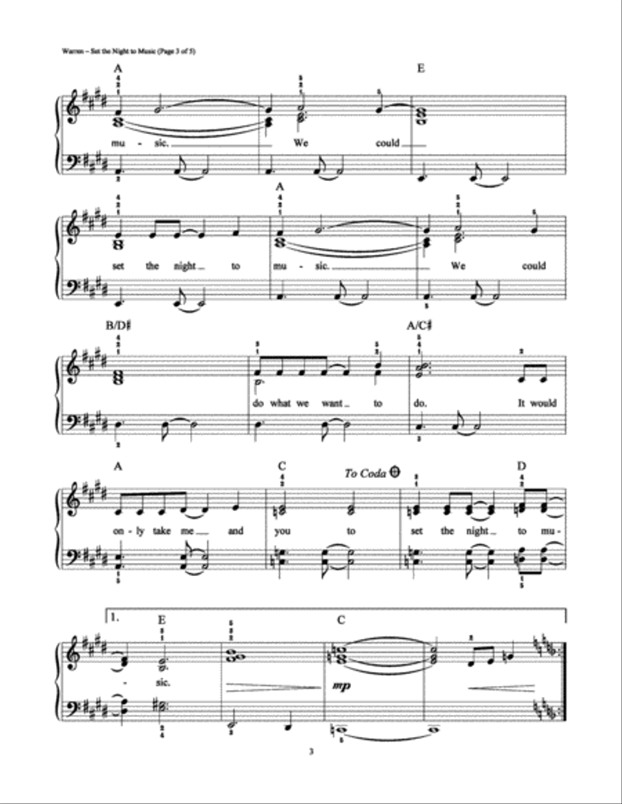 Set the Night to Music Easy Piano scores gallery preview page 3