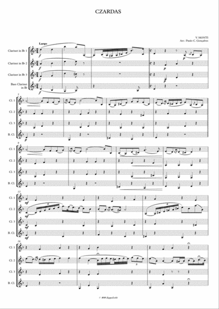 CZARDAS - V. MONTI CZARDAS - V. MONTI Woodwind Quartet scores gallery preview page 3