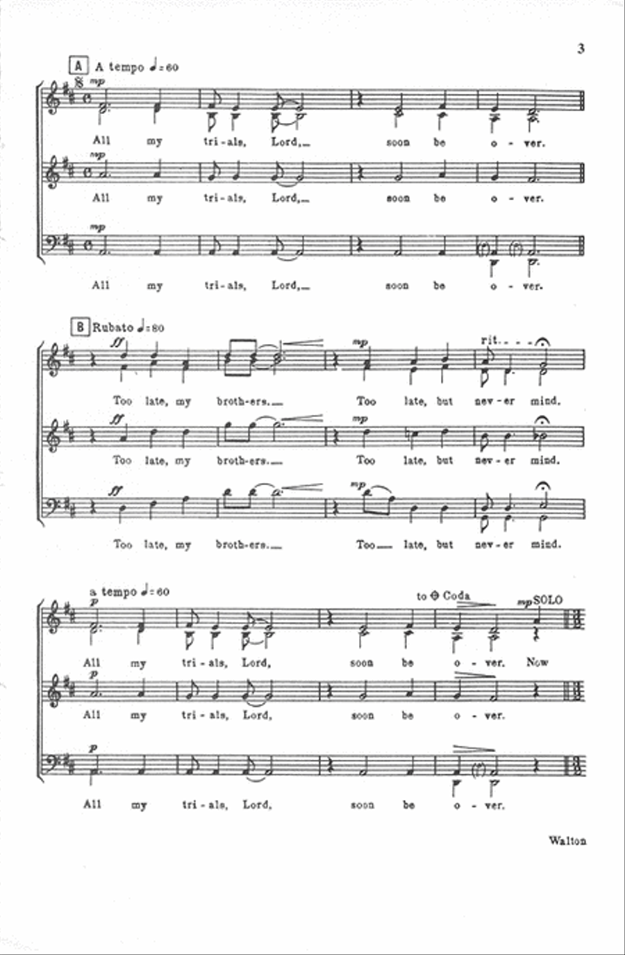 All My Trials (SATB) All My Trials (SATB) Divisi scores gallery preview page 3