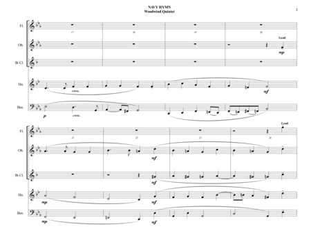 Navy Hymn (Eternal Father, Strong to Save) - Woodwind Quintet - Intermediate image number null