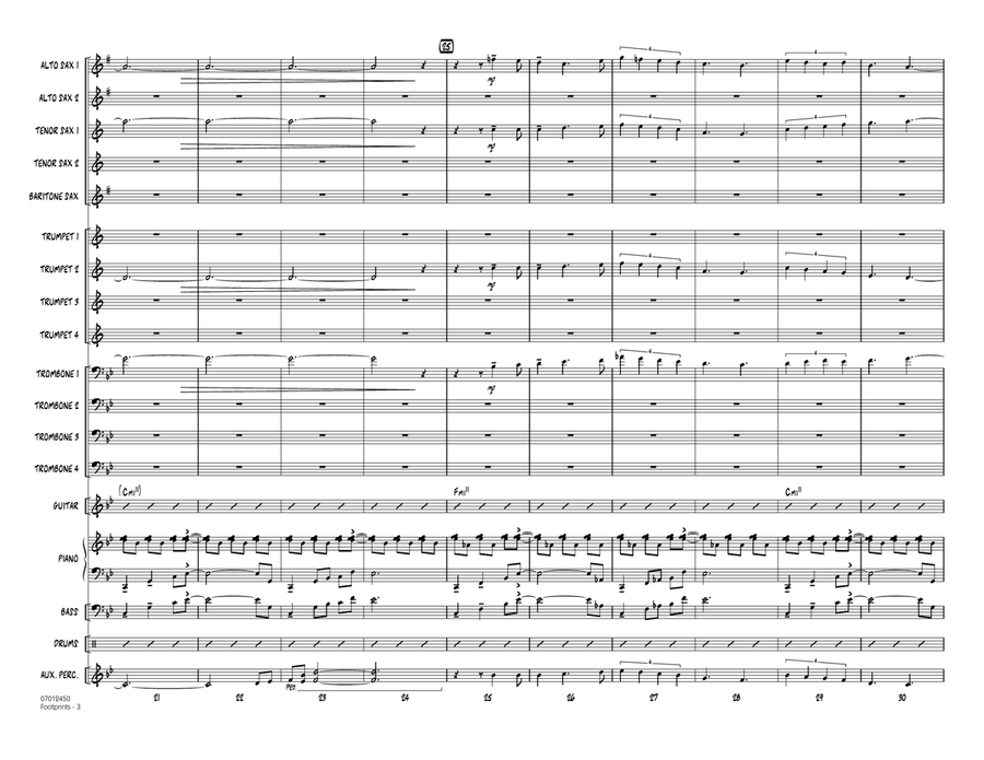 Footprints - Conductor Score (Full Score) Jazz Ensemble scores gallery preview page 3