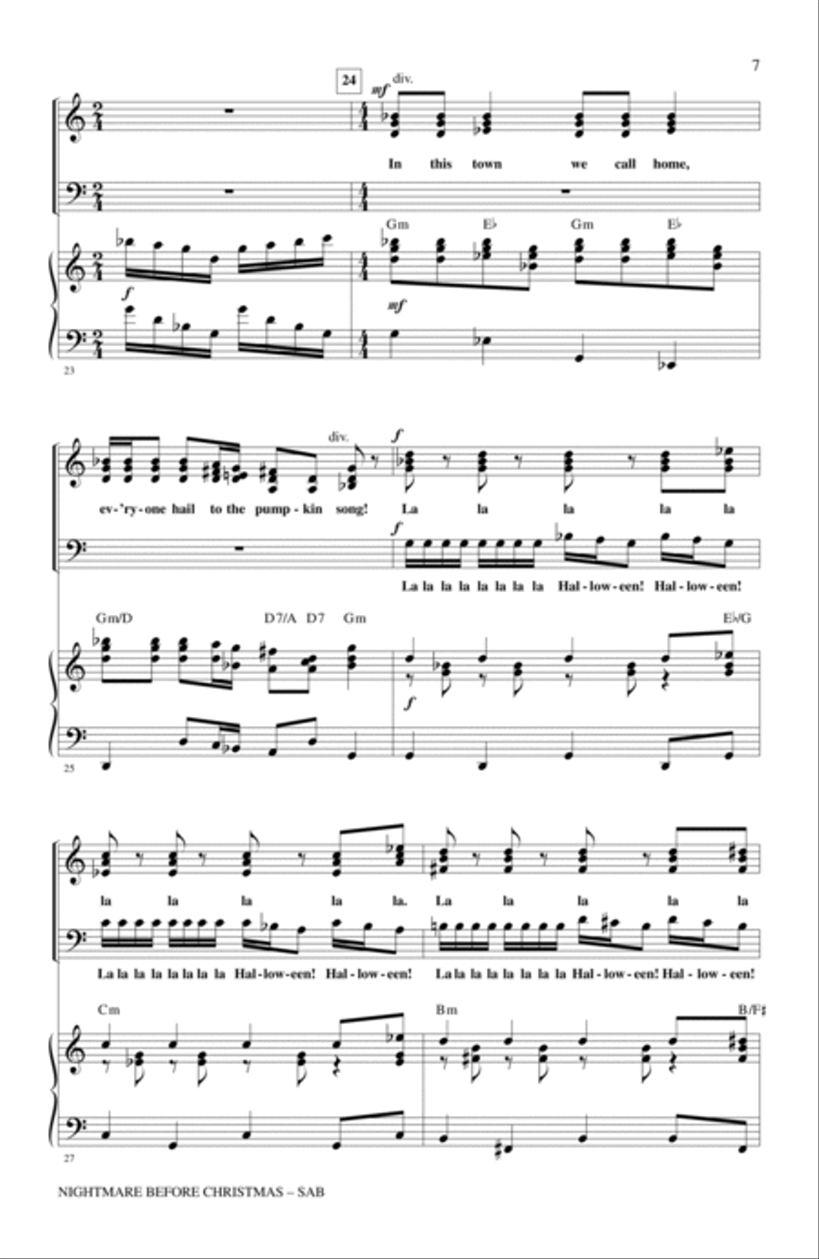 Nightmare Before Christmas (Medley) (arr. Alan Billingsley) 3-Part scores gallery preview page 5