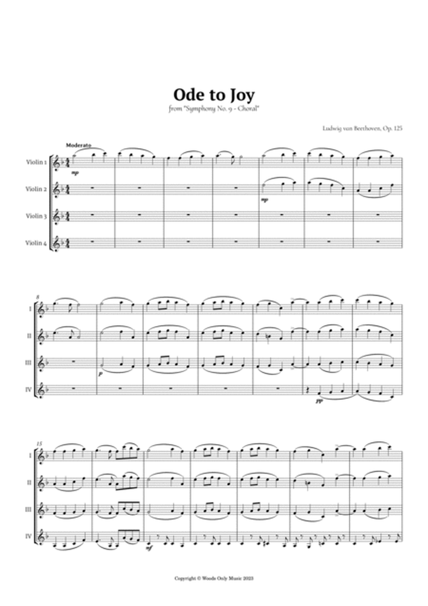 Ode to Joy by Beethoven for Violin Quartet image number null