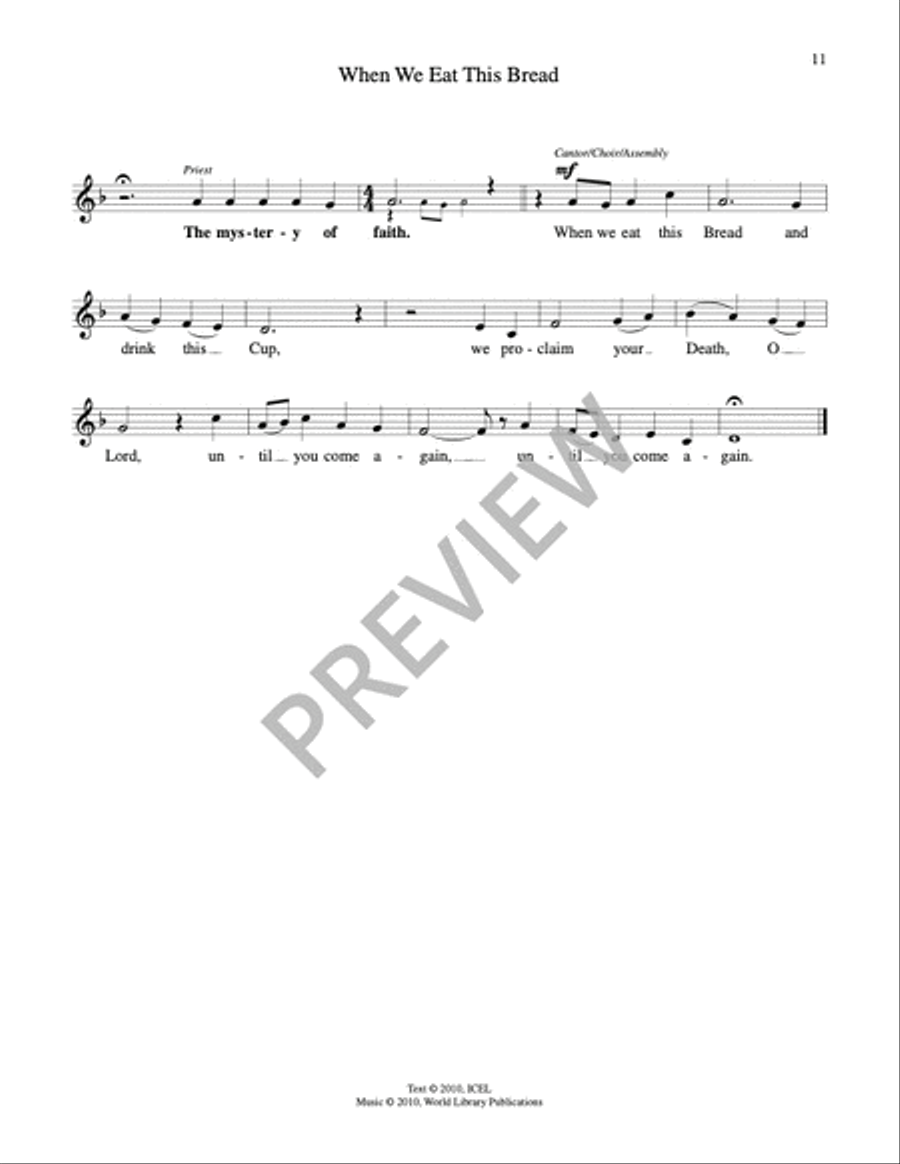 Mass of Awakening-Eucharistic Prayer III-Priest Edition Mass scores gallery preview page 10