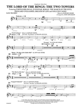 The Lord of the Rings: The Two Towers, Symphonic Suite from: 3rd B-flat Trumpet