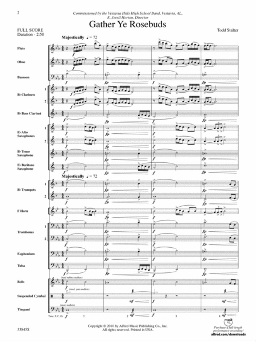 Gather Ye Rosebuds: Score Concert Band scores gallery preview page 2