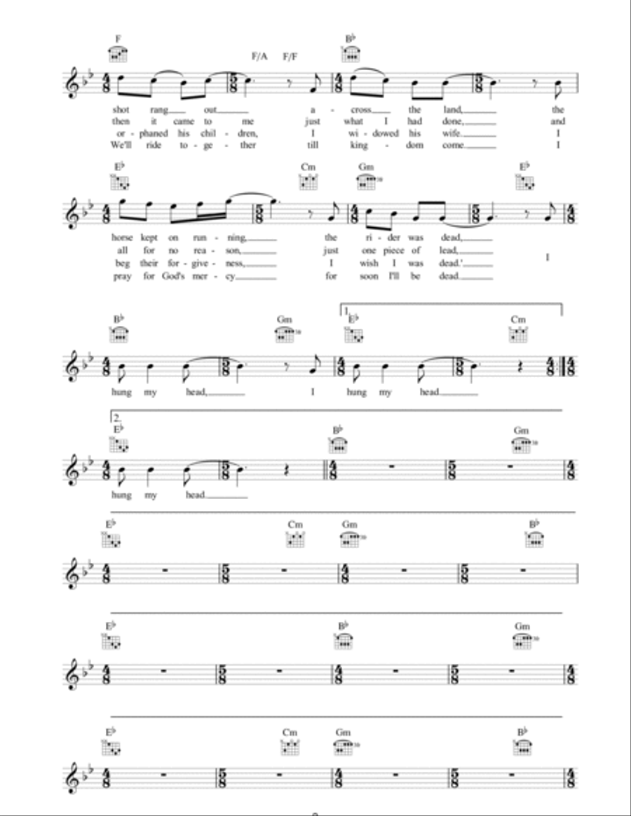 I Hung My Head Piano scores gallery preview page 2