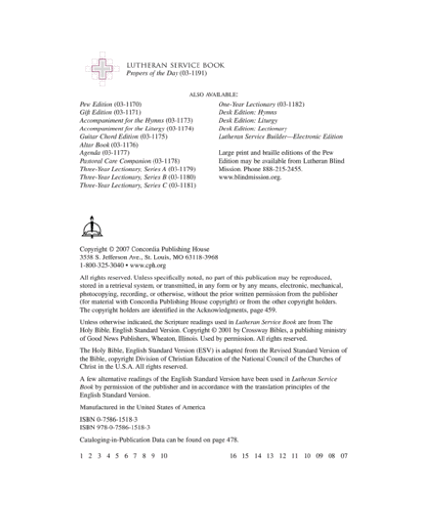 Lutheran Service Book: Propers of the Day Choir scores gallery preview page 3