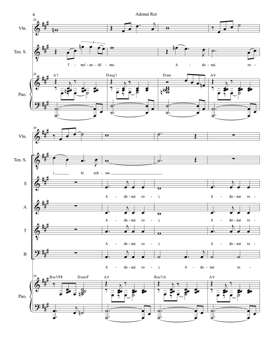 Adonai Roi 4-Part scores gallery preview page 4