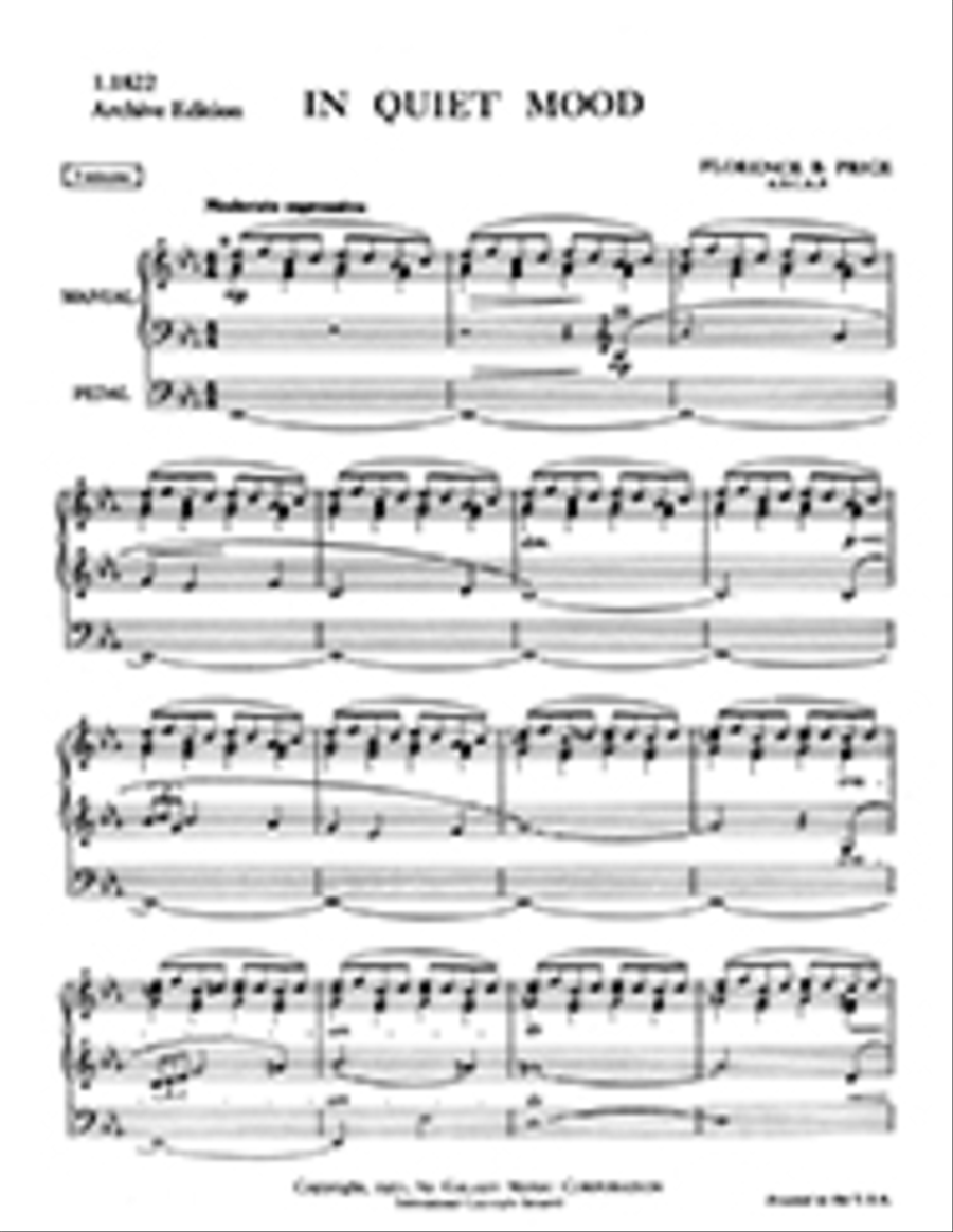 In Quiet Mood by Florence Beatrice Price Organ - Sheet Music
