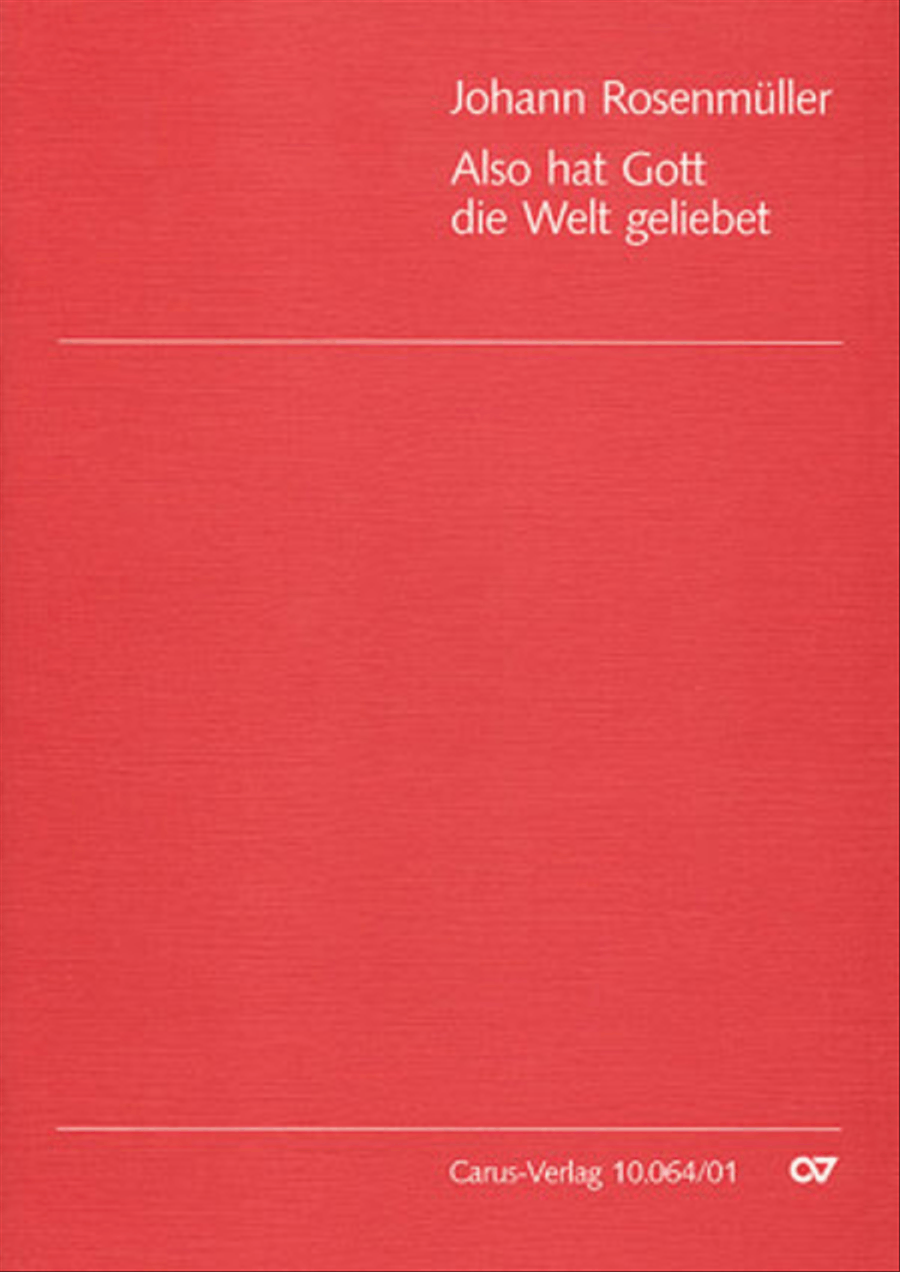So greatly God esteemed the world (Also hat Gott die Welt geliebt) SSATB scores gallery preview page 1