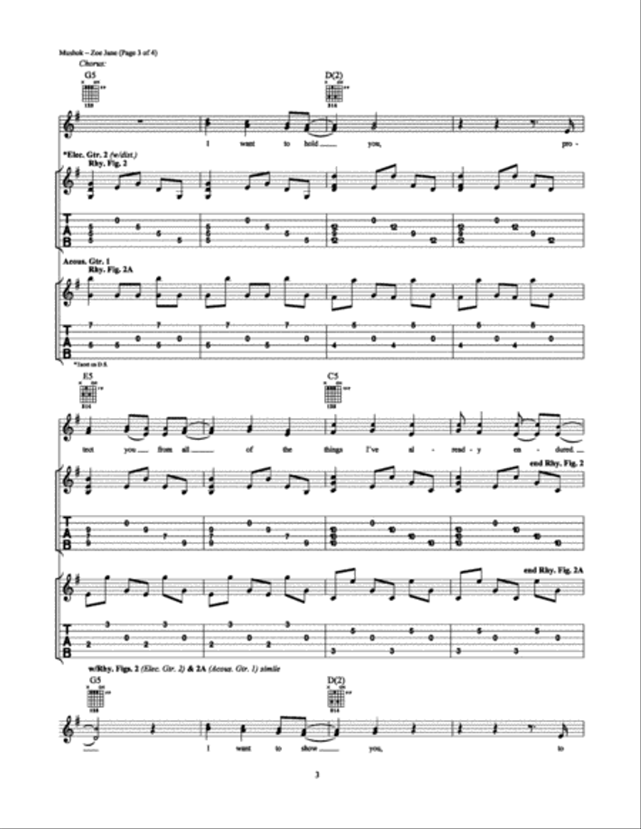 Zoe Jane Electric Guitar scores gallery preview page 3
