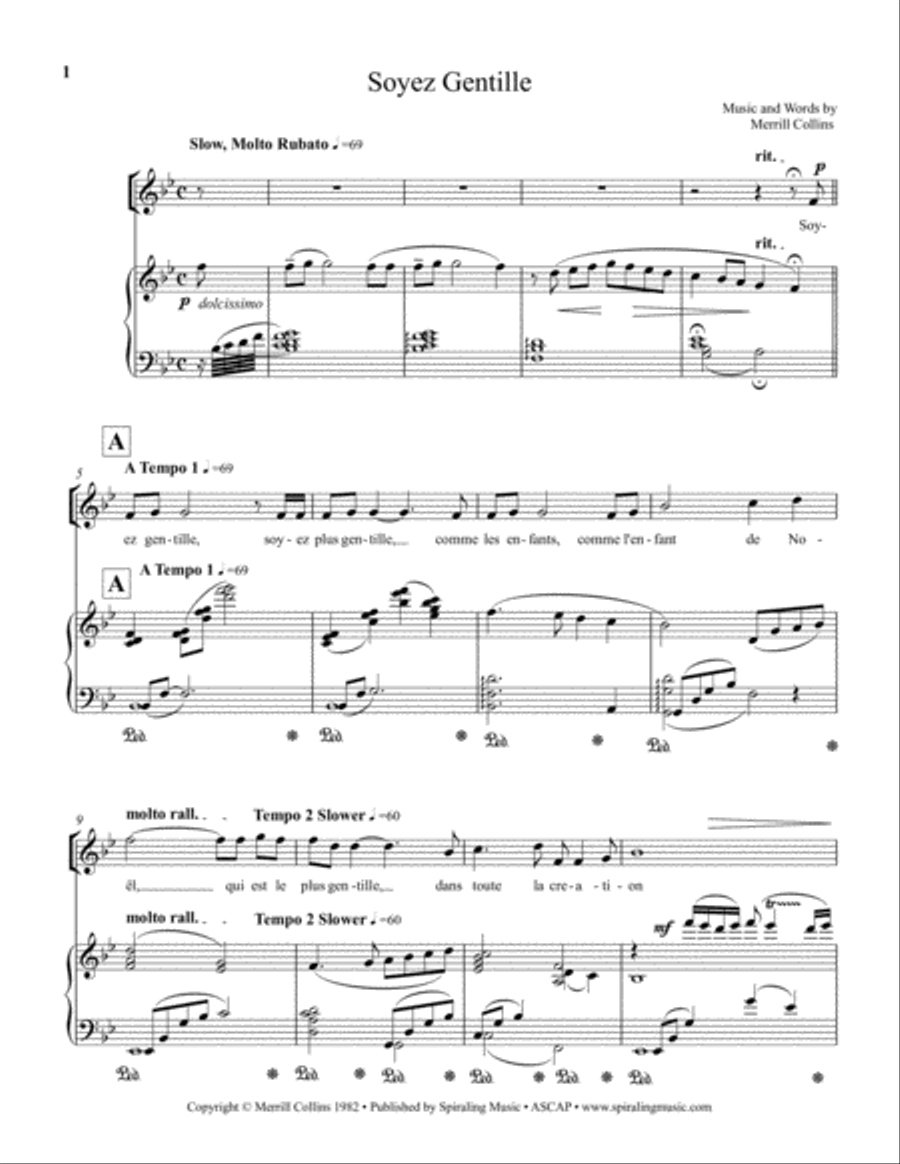 Soyez Gentille Piano Vocal Score in Bb Voice scores gallery preview page 2