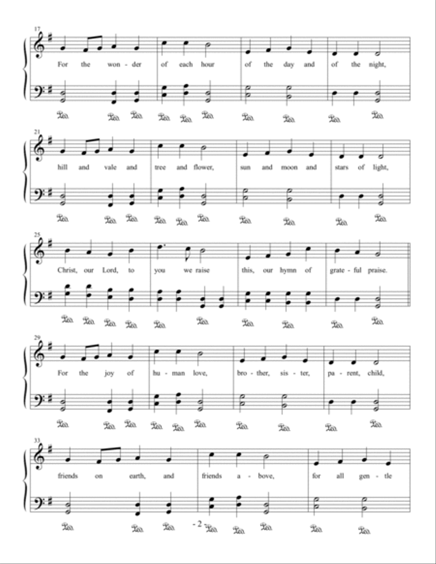 For the Beauty of the Earth Easy Piano Easy Piano scores gallery preview page 2