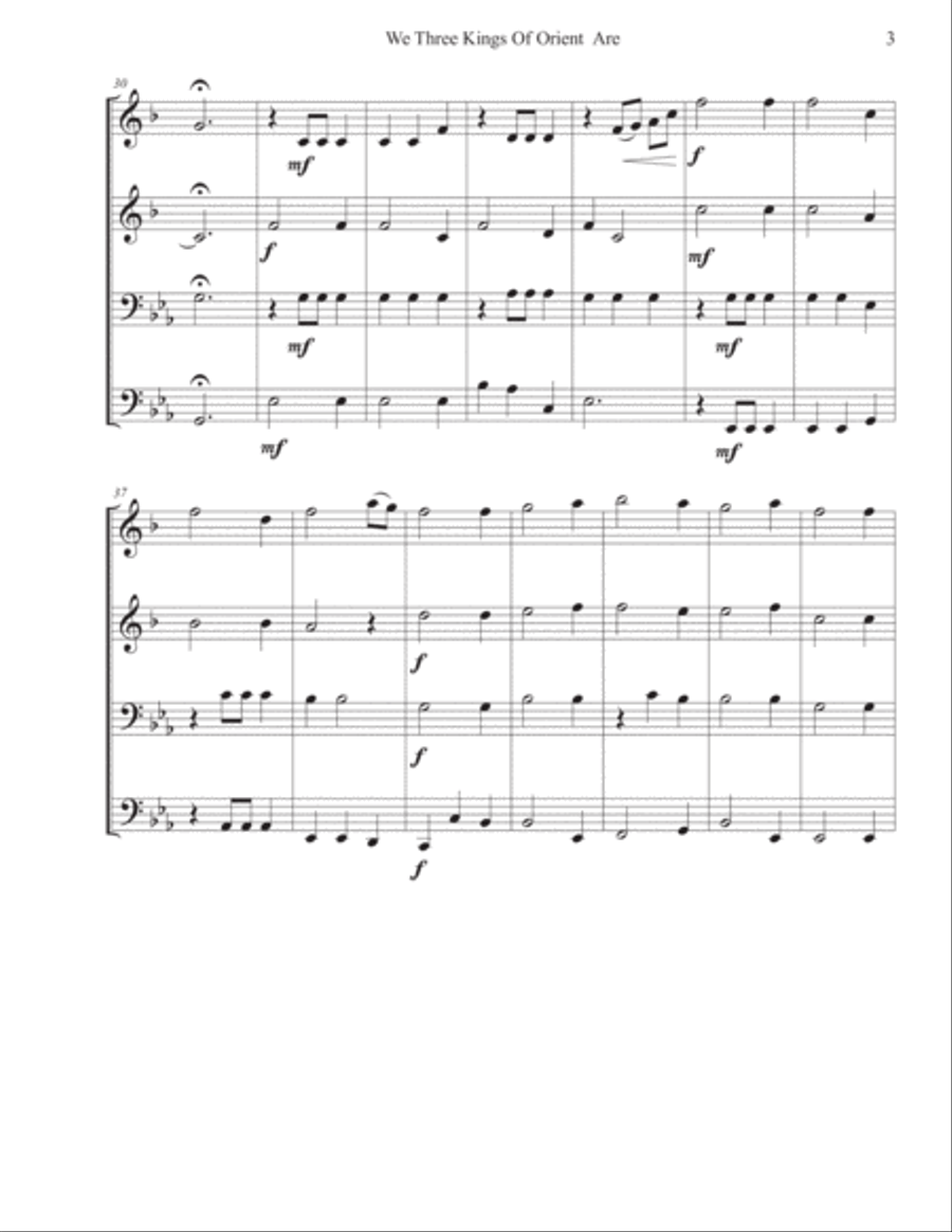 We Three Kings of Orient Are-Brass Quartet Brass Quartet scores gallery preview page 4
