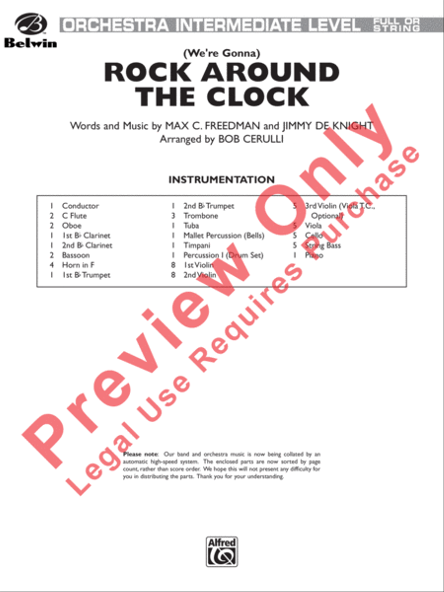 (We're Gonna) Rock Around the Clock Full Orchestra scores gallery preview page 2