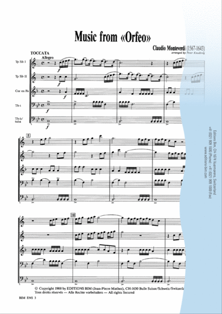 Music from Orfeo Music from Orfeo Brass Quintet scores gallery preview page 2