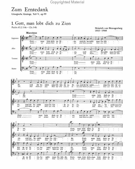 Liturgische Gesange (Erntedankfest) I