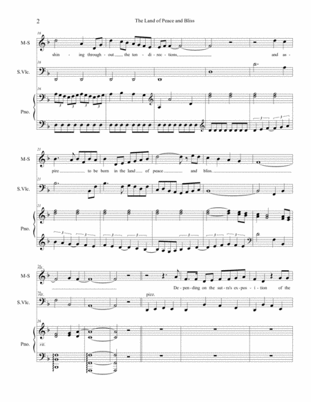 The Land of Peace and Bliss: A Musical Mandala for Soprano, Cello and Piano (Score and Part) image number null