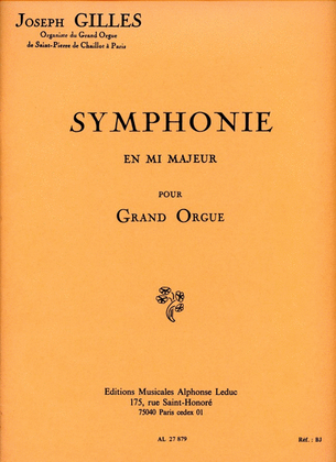 Book cover for Symphonie In E Major (organ)
