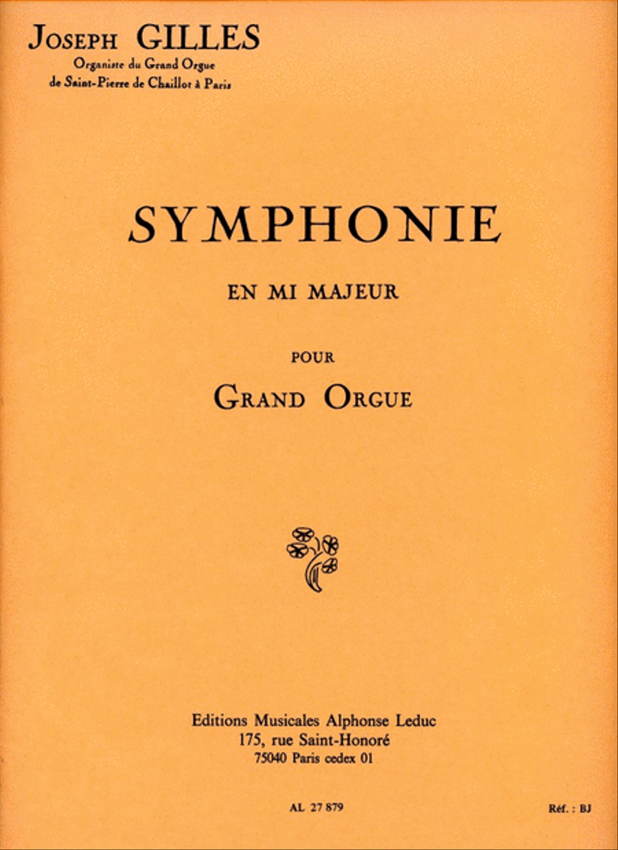 Book cover for Symphonie In E Major (organ)