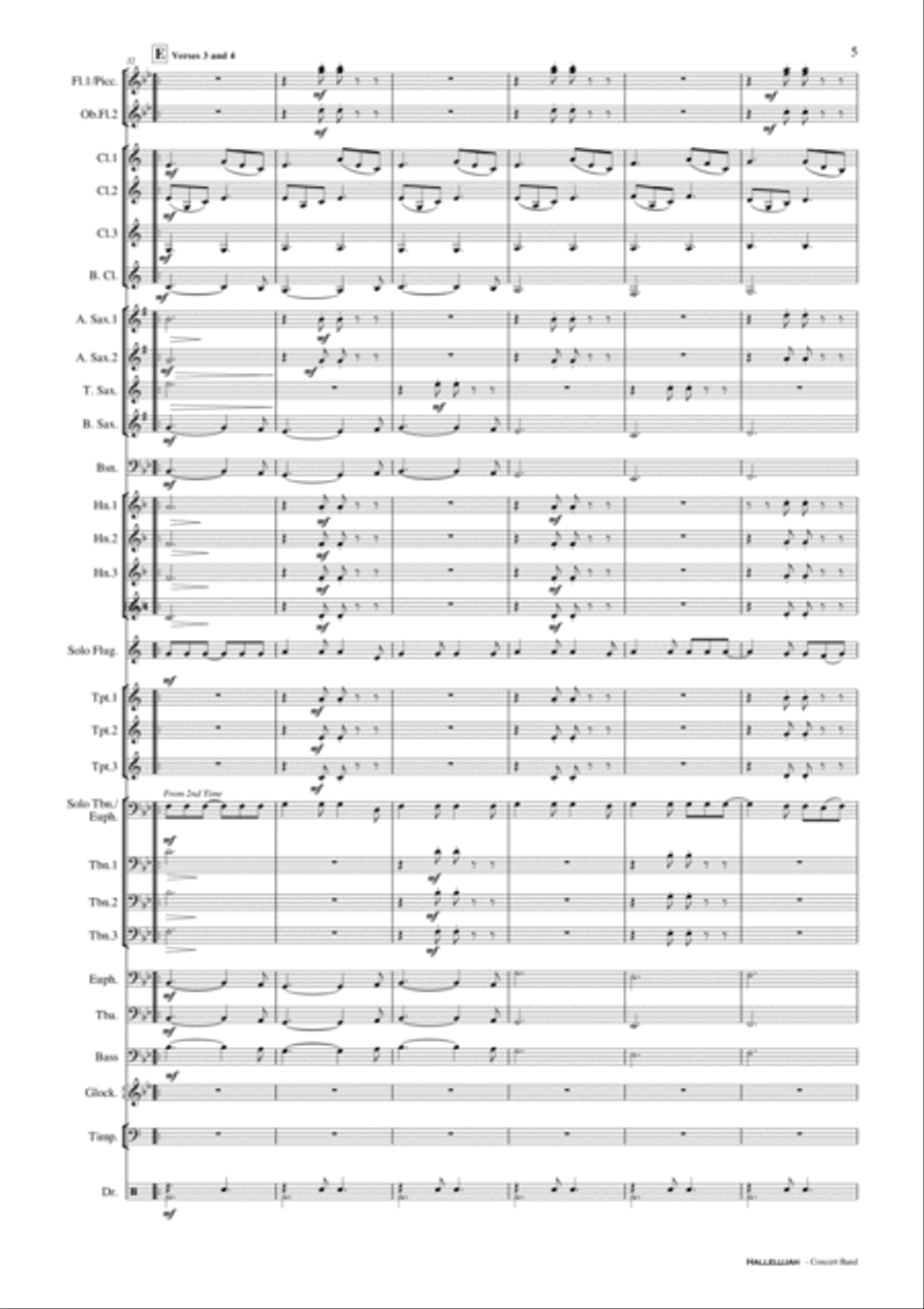 Hallelujah Concert Band scores gallery preview page 6