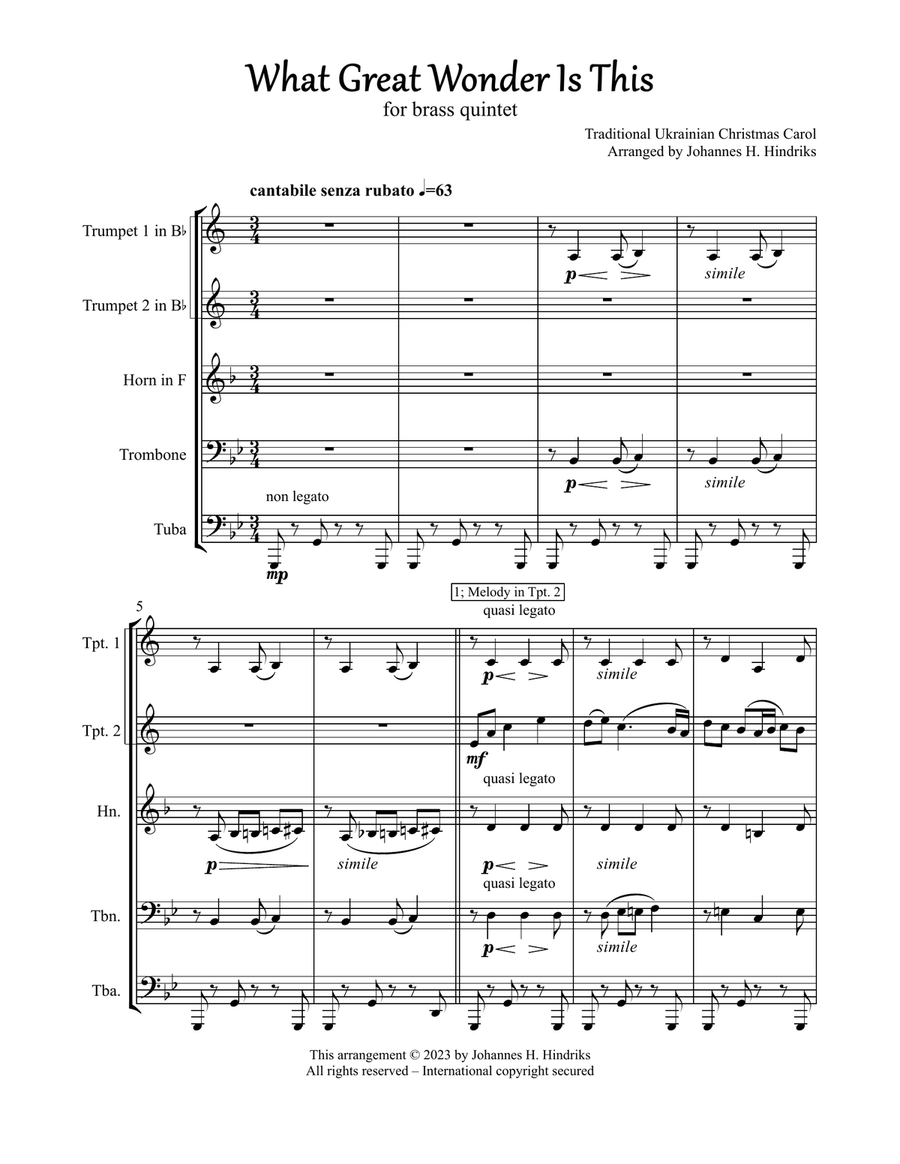 What Great Wonder Is This Brass Ensemble scores gallery preview page 4