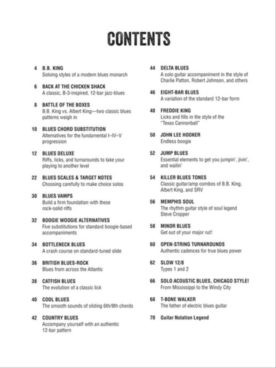 25 Authentic Blues Guitar Lessons Electric Guitar scores gallery preview page 2