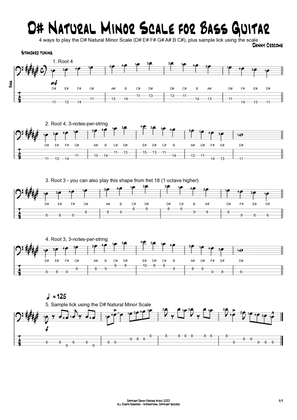 D# Natural Minor Scale for Bass Guitar (4 Ways to Play)