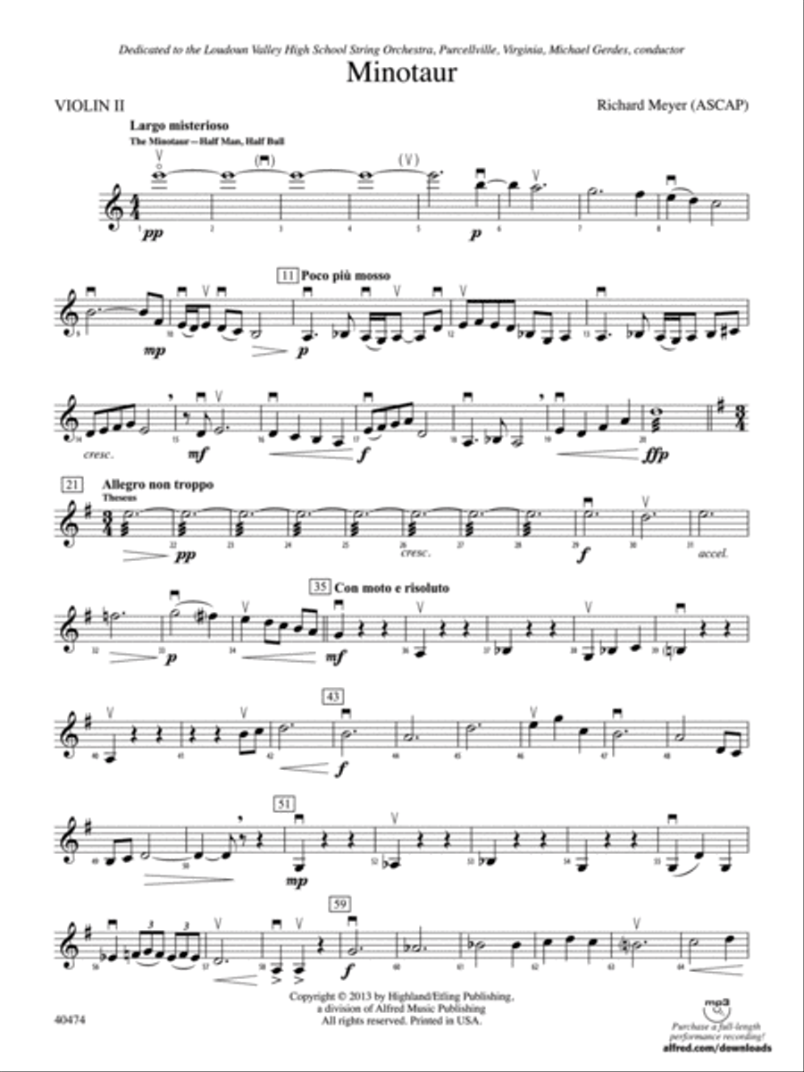 Minotaur: 2nd Violin String Orchestra scores gallery preview page 1