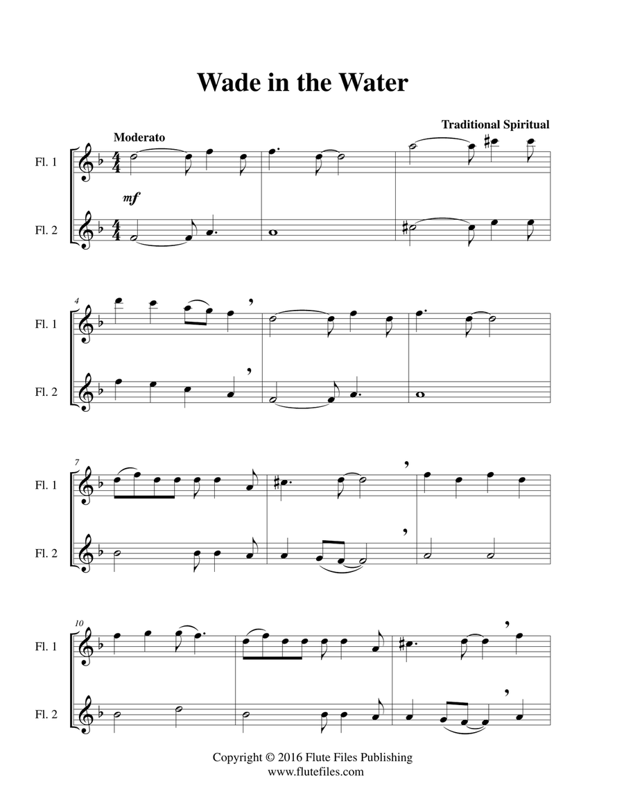 Wade in the Water - Flute Duet Flute Duet scores gallery preview page 3