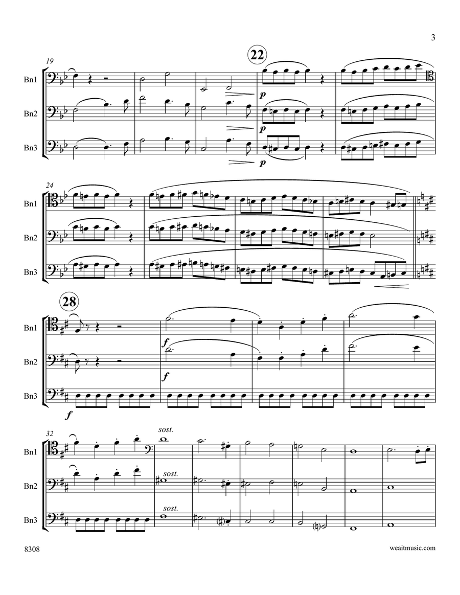 Marriage of Fagotto for 3 bassoons (2'33) Woodwind Trio scores gallery preview page 3