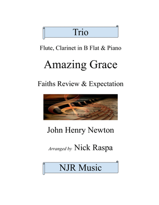 Book cover for Amazing Grace - Trio for Flute, Clarinet in B Flat & Piano (Complete set)
