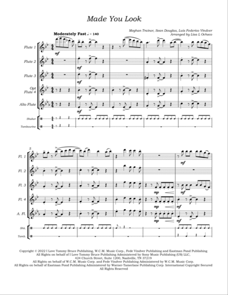 Made You Look Flute Quartet scores gallery preview page 5