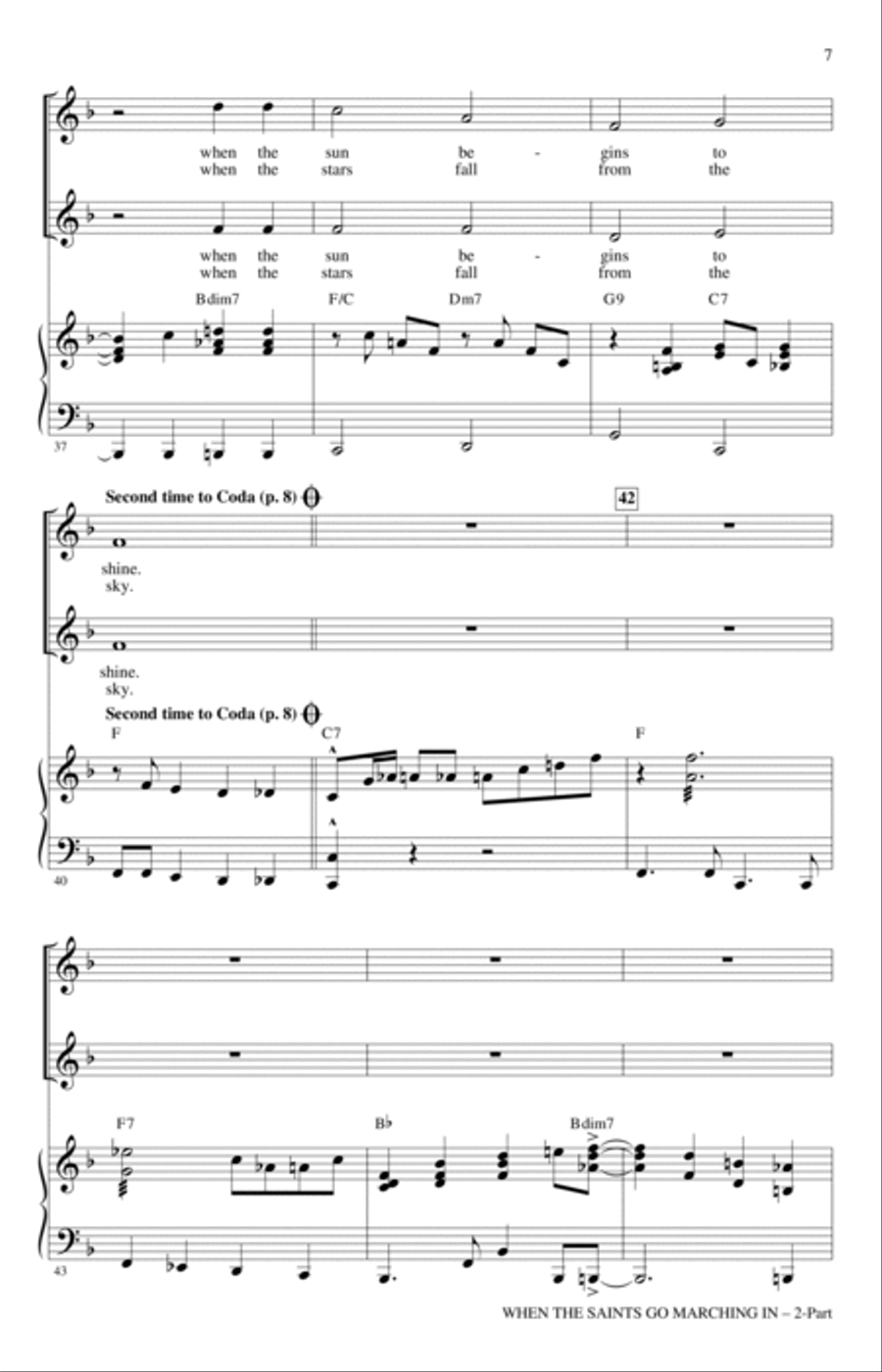 When The Saints Go Marching In (arr. Mac Huff) 2-Part scores gallery preview page 5
