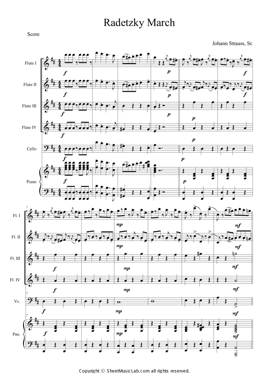 Radetzky Marsch Radetzky Marsch Orchestra scores gallery preview page 1